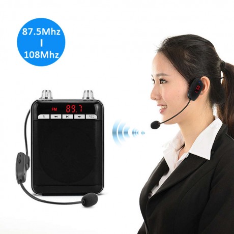 RadioFM Wireless Headset Microphone Handsfree Megaphone Mic