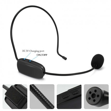 RadioFM Wireless Headset Microphone Handsfree Megaphone Mic