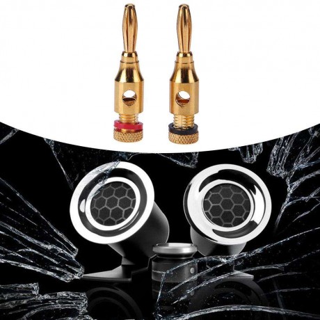 2pcs Gold-plated Banana Plugs Musical Audio Speaker Cable Wire Connectors