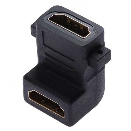 90 Degree HDMI Female to Female Coupler Adapter Converter with Screw Lock