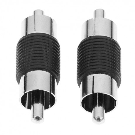 2pcs RCA Male to Male AV Audio Video Plug Jack Extension Cable Connectors