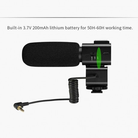 CM-520 External Microphone Cardioid Condenser Mic for Canon Nikon Hot Shoe